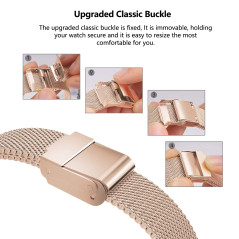 ToVioc Bracelet Compatible avec Huawei Watch Fit New/Elegant/SE, Bracelet en Maille Réglable en Acier Inoxydable pour Huawei Wat