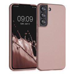 kwmobile Housse Compatible avec Samsung Galaxy S22 Coque - Housse de téléphone Protection Souple en TPU - Or Rose métallique