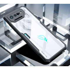 GIOPUEY Étui pour ASUS ROG Phone 7/7 Ultimate, Coque en PC Dur + TPU Souple, Grande Transparence, Étui Transparent, Amortisseur