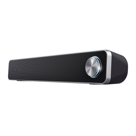 Trust Arys Enceinte PC, 12 Watt, Barre de Son PC, Alimentation USB, Jack 3,5 mm, Haut Parleur pour Ordinateur Portable, Tablette