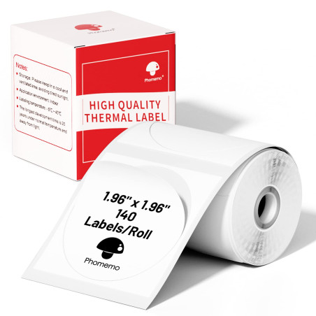 Phomemo Etiquettes Rondes M110 Étiquettes rondes Autocollante -1.96 "x1.96"（50x50mm),Compatible avec Phomemo M110 M120 M220 M221