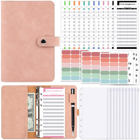KIHONI Classeur Budget A6 Français,Enveloppe budget, Budget Planner Français avec 10 Budget Enveloppe,12 Feuilles de Budget,3 Au