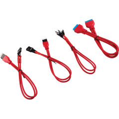 Corsair CC-8900246 Kit d’extension gainé pour panneau avant Premium Rouge, 30 cm
