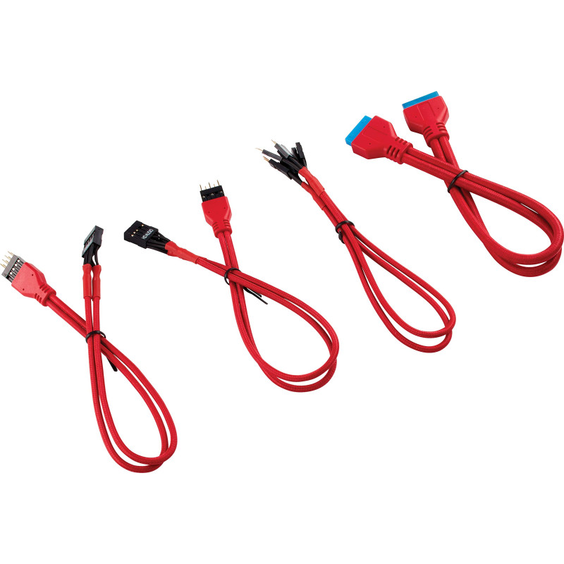 Corsair CC-8900246 Kit d’extension gainé pour panneau avant Premium Rouge, 30 cm Corsair CC-8900246 Kit d’extension gainé pour panneau avant Premium Rouge, 30 cm