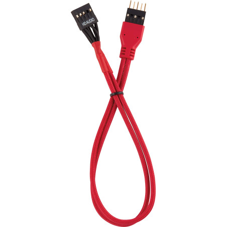 Corsair CC-8900246 Kit d’extension gainé pour panneau avant Premium Rouge, 30 cm