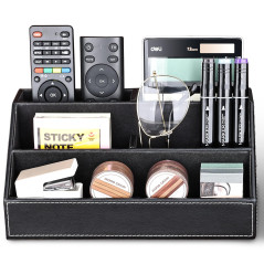 KINGFOM™ 5 Compartiments Multifonctionnel Organisateur de bureau (Noir)