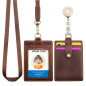 Wonderpool Porte-badge d'identification en cuir avec cordon de cou amovible et bobine de badge rétractable pour bureau école hôp Wonderpool Porte-badge d'identification en cuir avec cordon de cou amovible et bobine de badge rétractable pour bureau école hôp