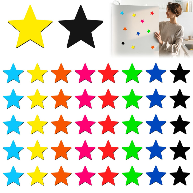 Rebanky 40 Pcs Aimant Étoile Aimants Tableau Magnétique Magnet Étoile Aimant Frigo Petit Aimant Coloré pour Tableau de Récompens Rebanky 40 Pcs Aimant Étoile Aimants Tableau Magnétique Magnet Étoile Aimant Frigo Petit Aimant Coloré pour Tableau de Récompens