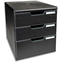 EXACOMPTA Module de classement 3 tiroirs noir recyclé Modulo