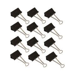 Wedo 06421441 Carton de 12 Pince à documents 41 mm Noir