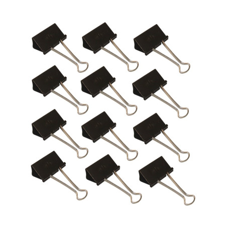 Wedo 06421441 Carton de 12 Pince à documents 41 mm Noir