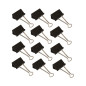 Wedo 06421441 Carton de 12 Pince à documents 41 mm Noir