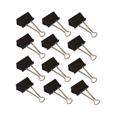 Wedo 06421441 Carton de 12 Pince à documents 41 mm Noir