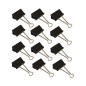 Wedo 06421441 Carton de 12 Pince à documents 41 mm Noir