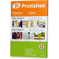 Printation Étiquettes Autocollantes 105 x 37 mm - 1600 Multi-Usages, Universelles, d'Adresse - 16 par Feuille, 100 Feuilles - Im