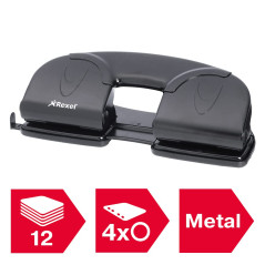 Rexel V412 Perforateur 4 Trous Noir