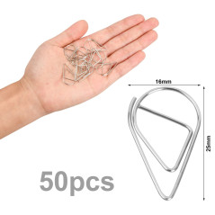 Trombone-50Pcs Petits Trombones En Métal,Trombones Fantaisie en Forme de Goutte d'Eau, Pince de Bureau,Trombones pour Bureau Liv