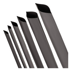 ISOLATECH Gaine Thermorétractable Ø3mm x 1m - Noir - Rapport de Rétraction 2:1 - Polyoléfine - Sans Adhésif - Résistante aux UV