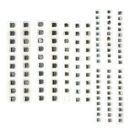 DollaTek 130 pcs/Set 13 Valeurs SMD Aluminium Électrolytique Condensateur Assortiment 1uF-220uF