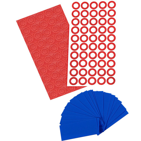 ISOLATECH 50 pcs Gaine thermorétractable en PVC - Morceaux de 72 mm de long - Bleu foncé - Largeur plate 30mm (Ø19,1mm) - Rappor