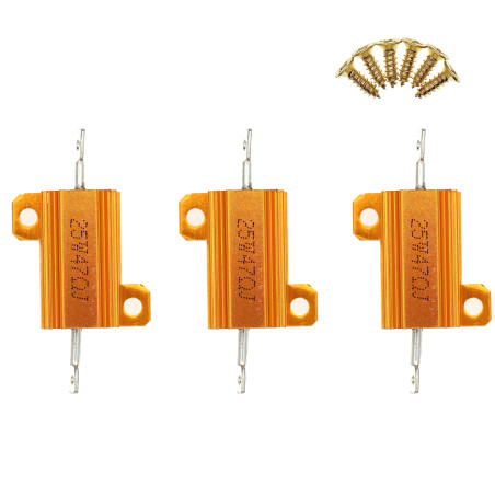 3 Pièces 25W 47 Ohm Résistance à fil bobiné haute puissance en aluminium avec vis