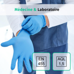SF Gants nitrile XL bleus – 1000 (10x100) gants jetables, non poudrés, sans latex, résistants, pour la cuisine, l’usage médical,