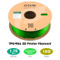 Filament d'impression 3D eSUN TPU-95A 1.75mm, 1KG (2.2 LBS), Vert Transparent, Flexible, Dureté 95A, Tolérance Dimensionnelle +/ Filament d'impression 3D eSUN TPU-95A 1.75mm, 1KG (2.2 LBS), Vert Transparent, Flexible, Dureté 95A, Tolérance Dimensionnelle +/