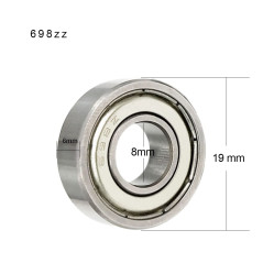 10pcs 698-ZZ Roulements à Billes Double Blindé 8x19x6mm 698ZZ