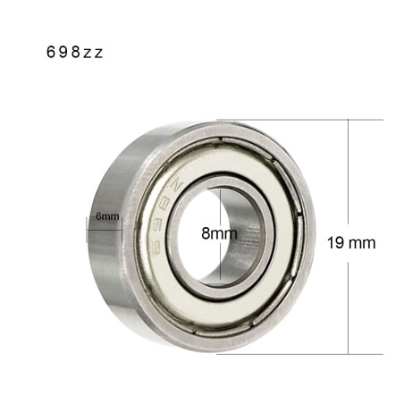 10pcs 698-ZZ Roulements à Billes Double Blindé 8x19x6mm 698ZZ