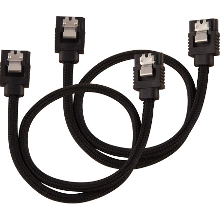 Câble SATA gainé CORSAIR Premium - SATA 6Gbps 30 cm, Noir