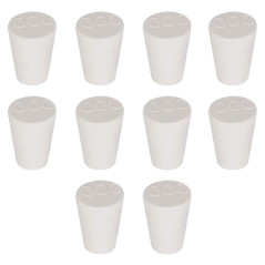 Labasics 10PK 000# Bouchons en caoutchouc solide - Taille:9mm Bouteille, 13mm Haut, 17mm Longueur - Bouchons en caoutchouc blanc