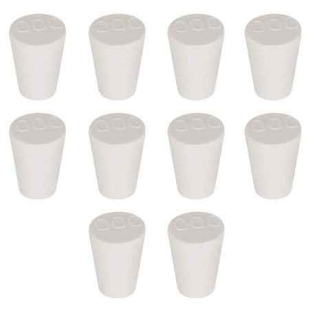 Labasics 10PK 000# Bouchons en caoutchouc solide - Taille:9mm Bouteille, 13mm Haut, 17mm Longueur - Bouchons en caoutchouc blanc