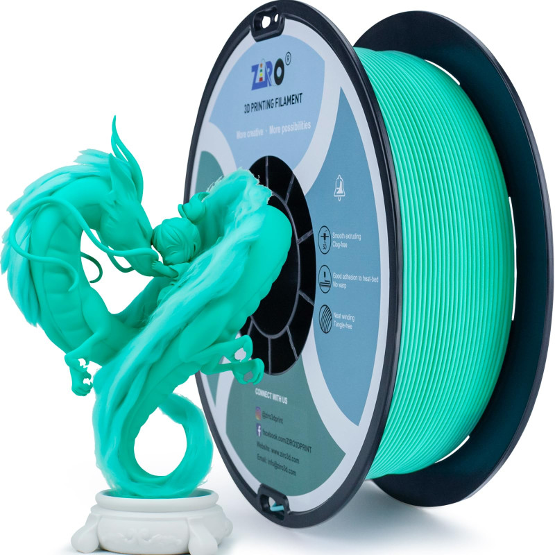 ZIRO Filament PLA Mat 1.75mm, Filament pour Imprimante 3D 1kg, PLA Haute Ténacité, Précision Dimensionnelle +/- 0.03mm, Cyan ZIRO Filament PLA Mat 1.75mm, Filament pour Imprimante 3D 1kg, PLA Haute Ténacité, Précision Dimensionnelle +/- 0.03mm, Cyan