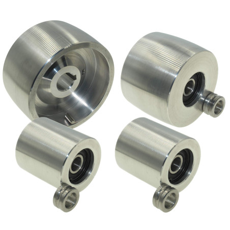 (AL4-19) Kit de meuleuse à courroie fraisée CNC pour aiguiseur de couteaux 100 mm Entraînement 19 mm Tige 75 mm Roue de directio