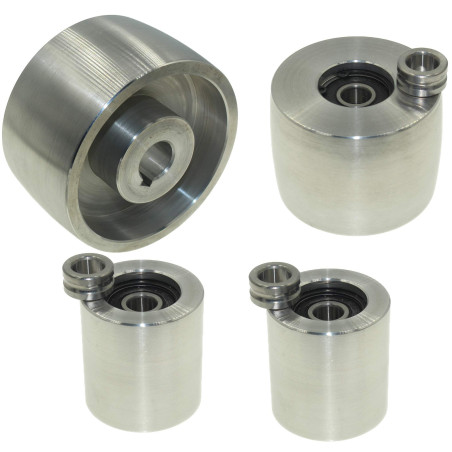 (AL4-19) Kit de meuleuse à courroie fraisée CNC pour aiguiseur de couteaux 100 mm Entraînement 19 mm Tige 75 mm Roue de directio