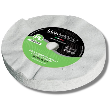 Lux Metal - Disque de Polissage Excellente sur tous les Métaux (Ultra Soft 200 mm) - Idéal pour Aluminium, Acier Inoxydable, Lai