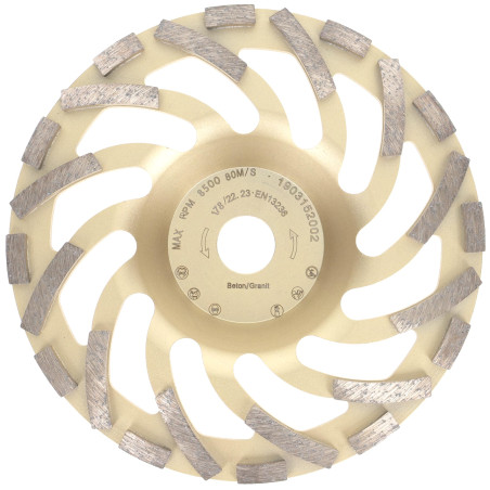 PRODIAMANT Meules boisseaux diamantée 180 mm x 22,2 mm Turbo ST81 Meule diamantée béton pierre naturelle qualité professionnelle