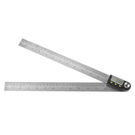 Règle D'angle Numérique 2 En 1 Angle Finder 0-300mm 360 ° Acier Inoxydable Rapporteur Electronique Goniomètre Jauge Règle Écran