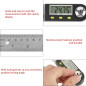 Règle D'angle Numérique 2 En 1 Angle Finder 0-300mm 360 ° Acier Inoxydable Rapporteur Electronique Goniomètre Jauge Règle Écran Règle D'angle Numérique 2 En 1 Angle Finder 0-300mm 360 ° Acier Inoxydable Rapporteur Electronique Goniomètre Jauge Règle Écran