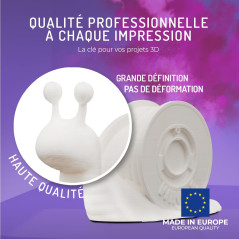 WINKLE Filament PLA HD 1.75mm Blanc Glacier pour Impression 3D, Bobine PLA 1kg, Filament Imprimante 3D, Matériaux d'impression 3