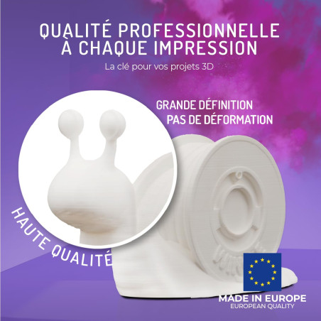 WINKLE Filament PLA HD 1.75mm Blanc Glacier pour Impression 3D, Bobine PLA 1kg, Filament Imprimante 3D, Matériaux d'impression 3