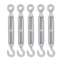 Mecollection M4/M5/M6/M8 304 Acier Inoxydable Crochet et Oeillet Tendeur à Œillets avec Câble Fil Fil de Serrage 10pcs