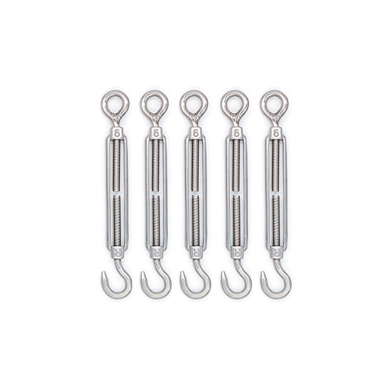 Mecollection M4/M5/M6/M8 304 Acier Inoxydable Crochet et Oeillet Tendeur à Œillets avec Câble Fil Fil de Serrage 10pcs Mecollection M4/M5/M6/M8 304 Acier Inoxydable Crochet et Oeillet Tendeur à Œillets avec Câble Fil Fil de Serrage 10pcs