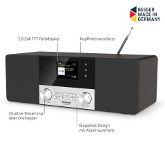 TechniSat DIGITRADIO 4 C - Radio numérique stéréo (Dab+, FM, écran Couleur, Streaming Audio Bluetooth, Prise Casque, entrée AUX,