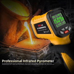 BSIDE H3 Thermomètre Numérique Industriel -58℉~2552℉(-50℃~1400℃) Thermometre Infrarouge Professionnel 50:1 avec Alarme LCD Coule
