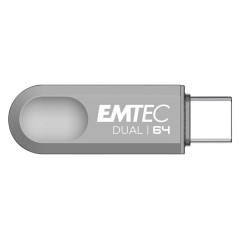 EMTEC - Clé USB 3.2 USB-A Type-C Dual D280 ECMMD64GD283 - Flash Drive Compatibilité Universelle USB 3.2 - Lecture 80Mo/s, Écritu