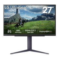 LG Ultragear™ 27GS85Q-B Ecran PC Gaming 27" - Dalle IPS résolution QHD (2560x1440), 1ms 180Hz (200Hz O/C), DisplayHDR™ 400, DCI-