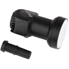 TELESTAR SKYSINGLE HC LNB – LNB Universel (pour 1 utilisateur, diamètre du Feed 40 mm, Facteur de Bruit 0,1 DB) – Noir