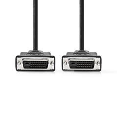 NEDIS Câble DVI - Connecteur DVI-D 24 + 1 broches - Connecteur DVI-D 24+1 broches - 2560 x 1600 - Nickelé - 2 m - Droit - PVC - 