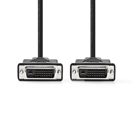 NEDIS Câble DVI - Connecteur DVI-D 24 + 1 broches - Connecteur DVI-D 24+1 broches - 2560 x 1600 - Nickelé - 2 m - Droit - PVC - 